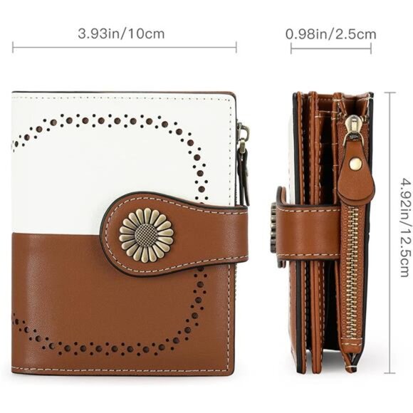 Small Wallets, Credit Card Holder White Brown - Picture 3 of 6